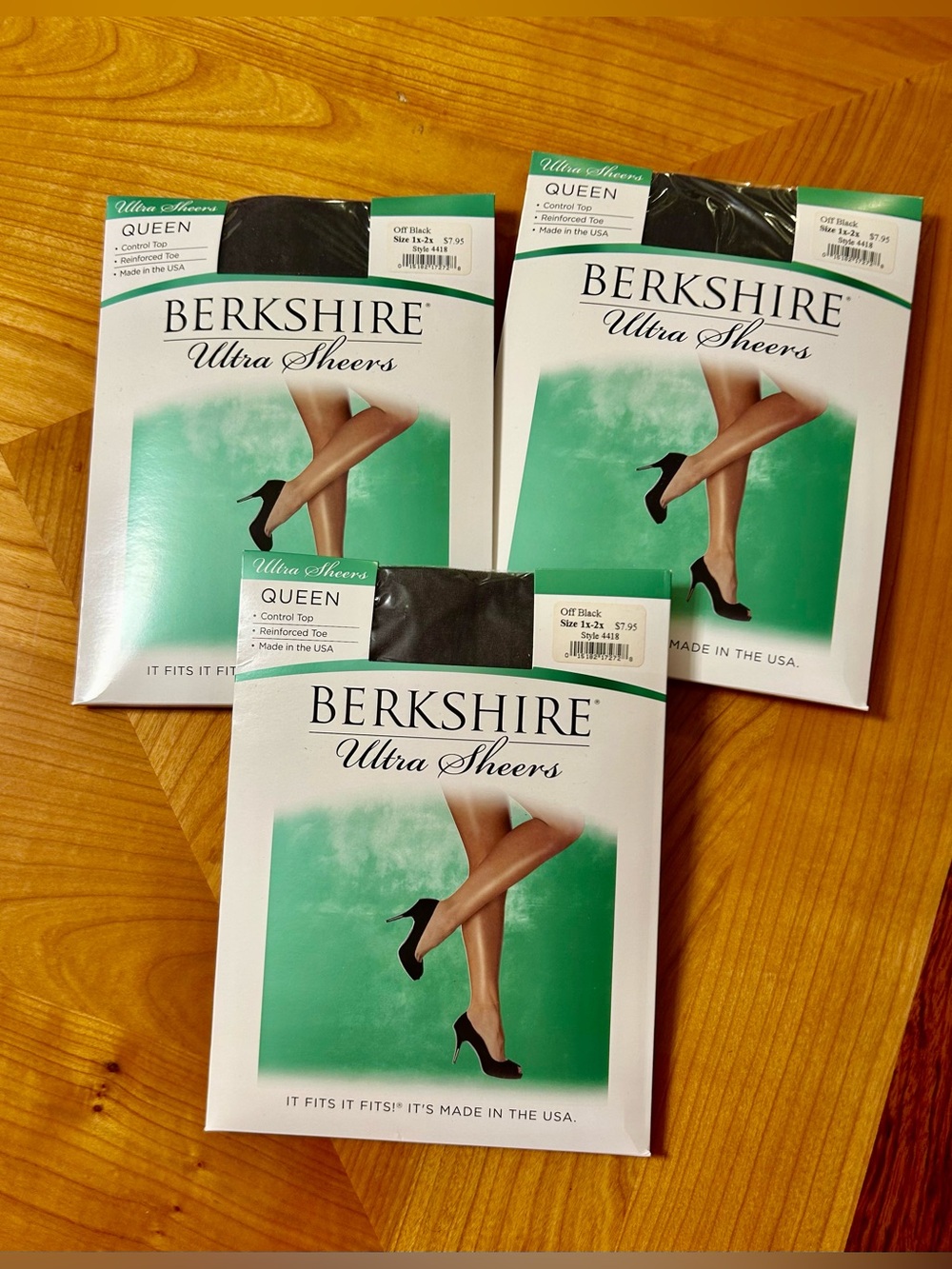 NEW -3 packs of Berkshire Ultra Sheers, Size 1X-2X Pantyhose - Off Black